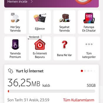 70 GB İnternetin Hızla Tükenmesi Ve Yetersiz Müşteri Hizmeti