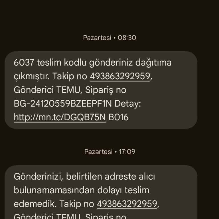 Teslimat Sorunu Ve İletişimsizlik
