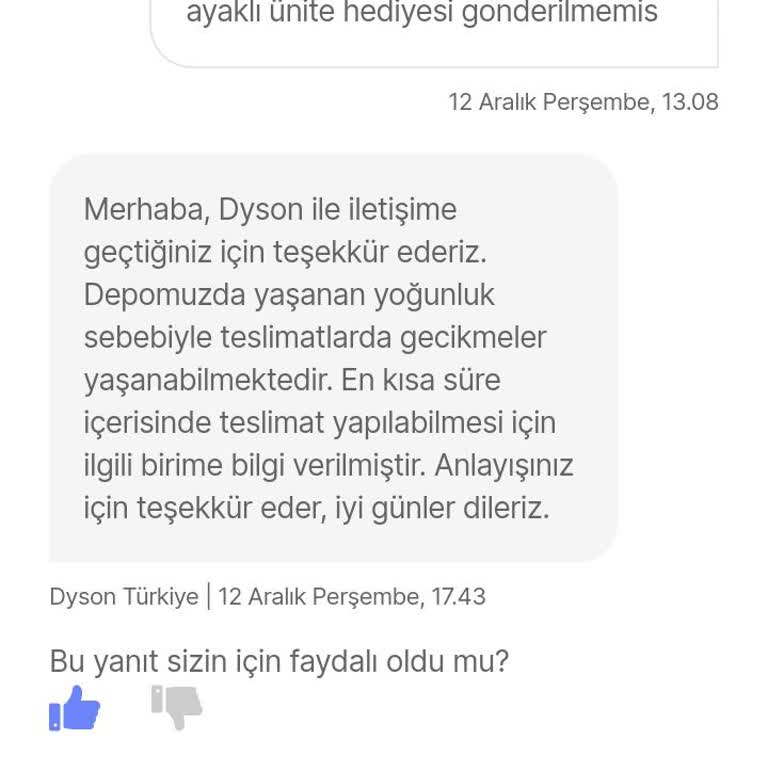 Eksik Hediye: Dyson V12 Süpürge Sorunu