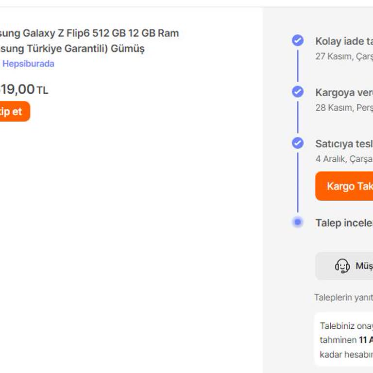 Hepsiburada'dan İade Sürecinde Mağduriyet