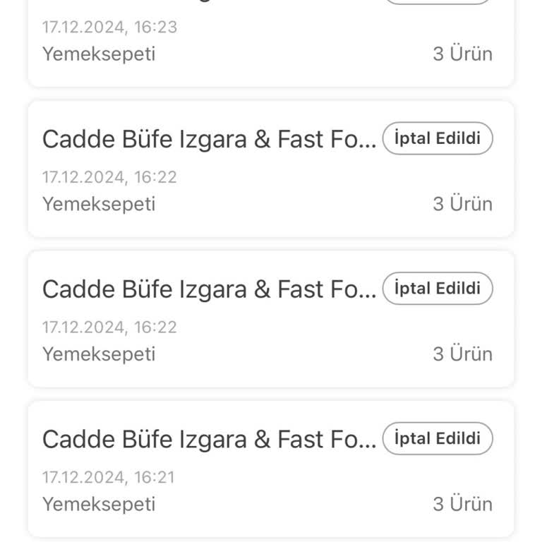 Yemeksepeti'nde Sipariş Sorunu Ve Para İadesi Çilesi