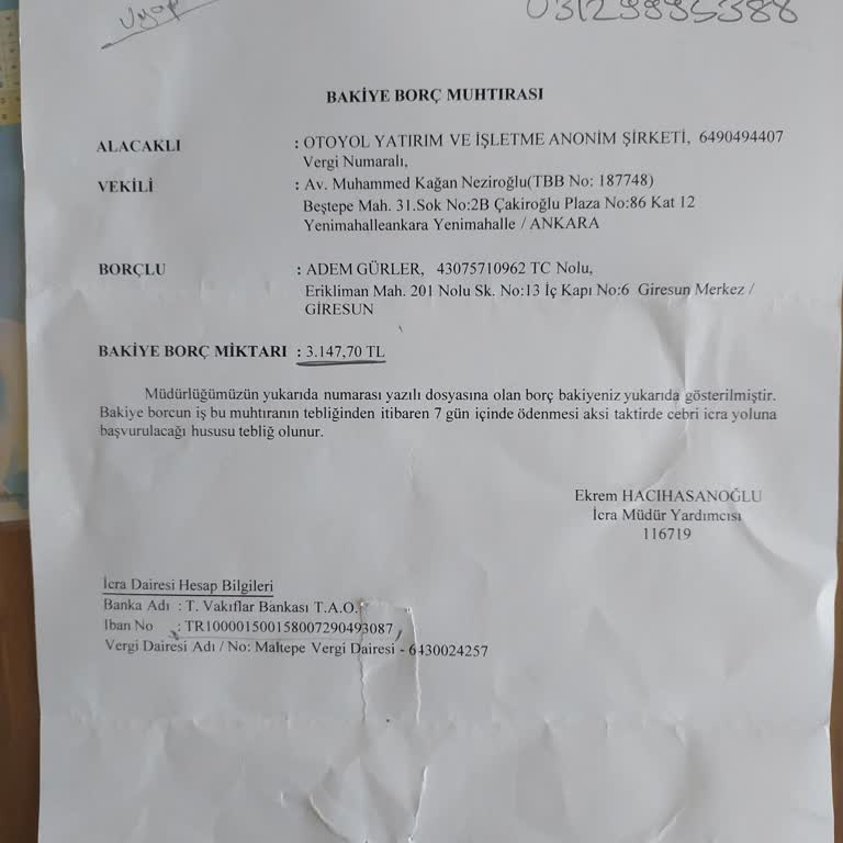 Otoyol Geçiş Cezası Ve Borç Bilgilendirme Sorunu