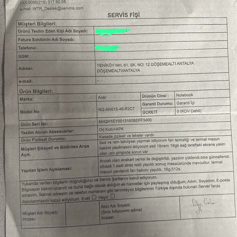 Acer Servisinde Ana Kart Sorunu Ve Uzayan Tamir Süreci