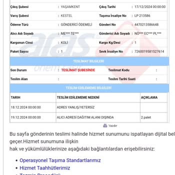 Aras Kargo'nun Teslimat Sorunu