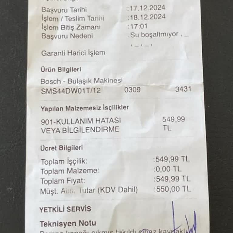 Garanti Kapsamında Ücretli Hizmet Şoku!