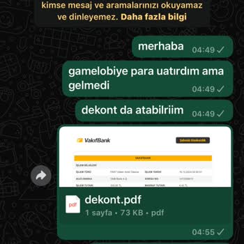 Gönderilen Paranın İadesi Bekleniyor