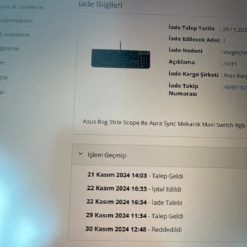 Kargo Hasarı Nedeniyle Reddedilen İade Talebi