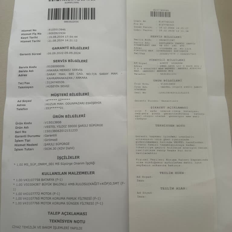 Vestel Süpürge Batarya Sorunu Ve Yetersiz Destek