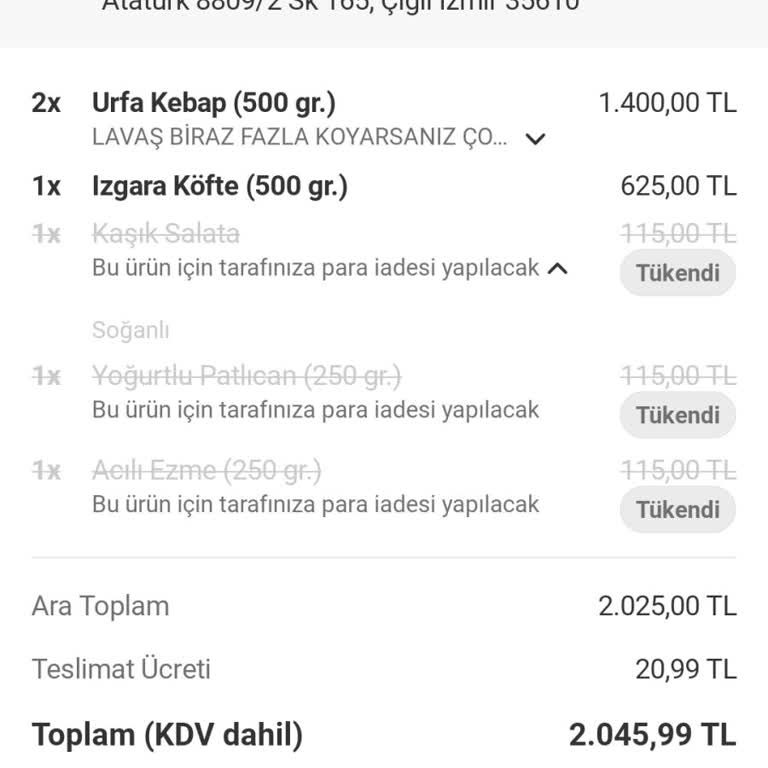 Yemek Sepeti'nde Eksik Ürün Ve Geciken İade Sorunu