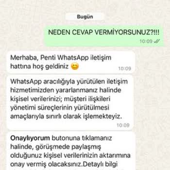 Penti'den Eksik Ürün Ve İletişim Sorunları