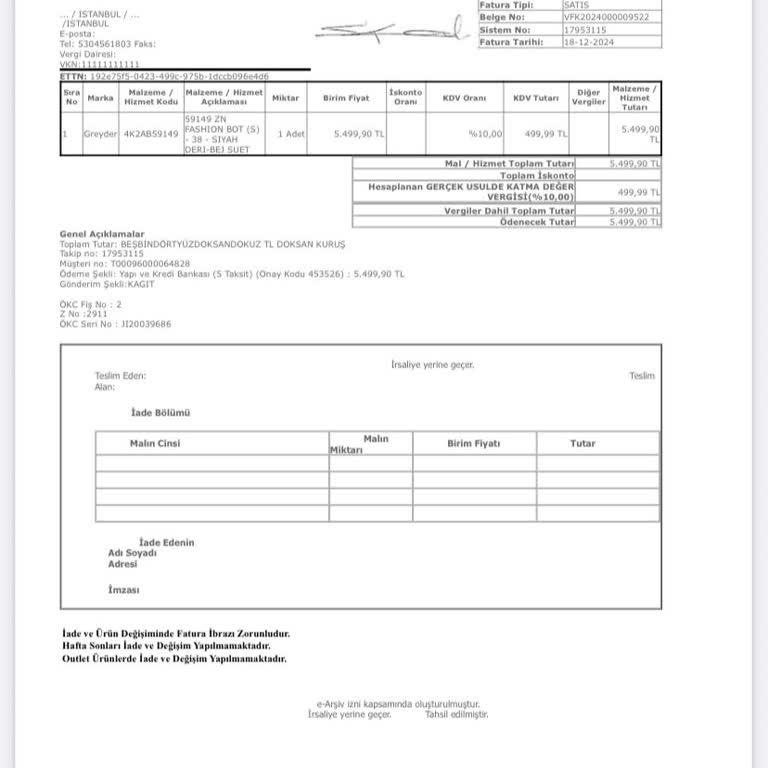 Greyder Mağazasında İade Sorunu Ve Kötü Hizmet