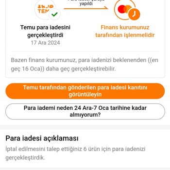 Para İadesi Belirsizliği Ve Takip Sorunu