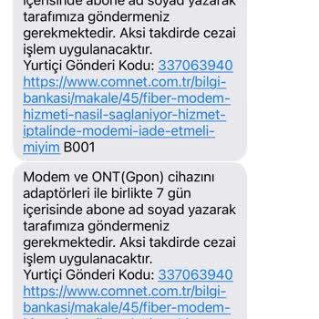 İnternet Hizmeti İade Sorunu Ve Modem Stresi