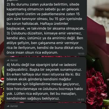 Sipariş Sürecinde Saygısızlık Ve Stok Sorunu