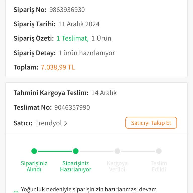 Trendyol'da Geciken Kargo Ve Yetersiz Müşteri Hizmetleri