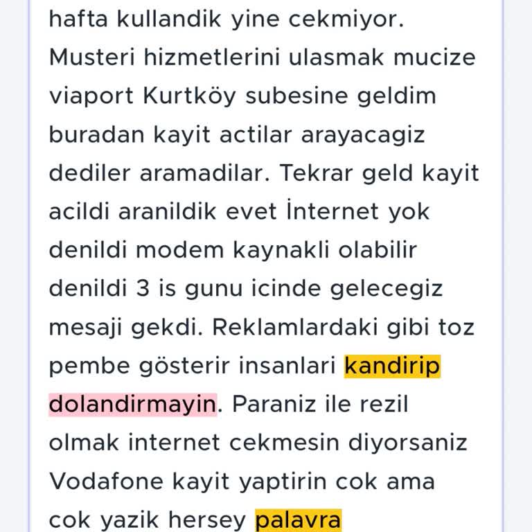 Vodafone İnternet Hizmeti Sorunu