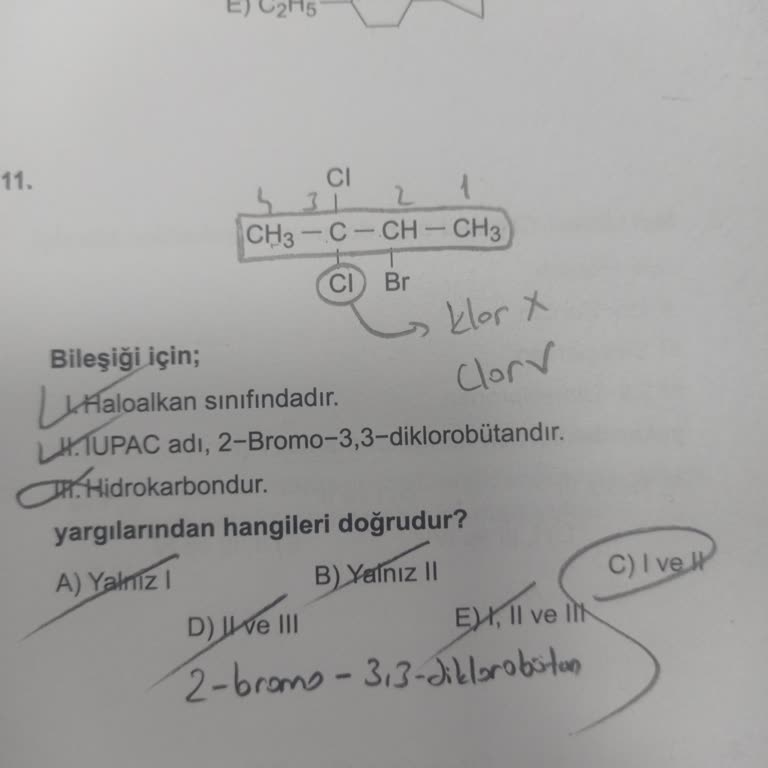 Kimya Soru Bankasında Yanlış İsimlendirme