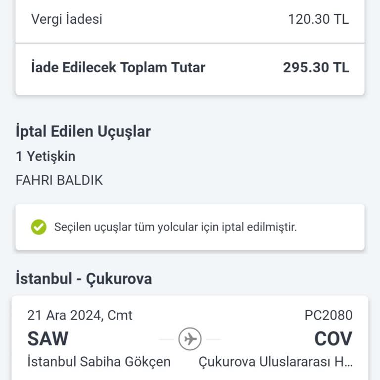 Ücretsiz İptal Sözüne Rağmen Kesinti Yapıldı