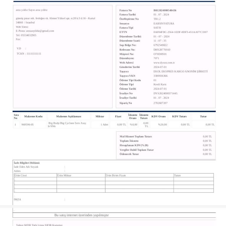 Dyson V10 Cihazımın Garanti Kapsamında Tekrar Eden Sorunu