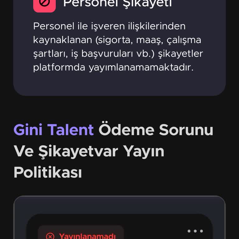 Gini Talent Maaş Ödemeleri Yapmıyor