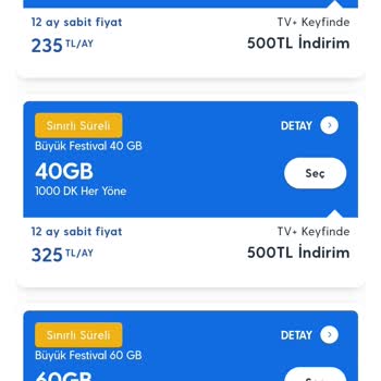 Mevcut Müşterilere Özel Tarife Teklifleri