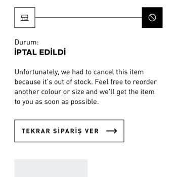 Stokta Olmayan Ürün İçin Geç Gelen İptal Ve İade