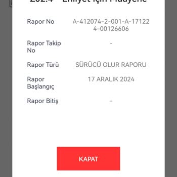 Sürücü Belgesi Raporunda Sürekli Hata