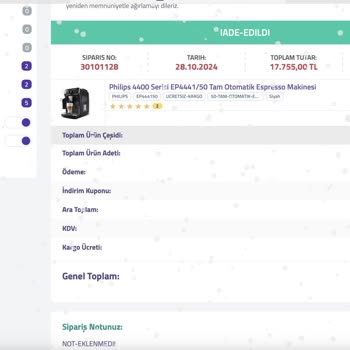 Para İadesi Sorunu: Philips Espresso Makinesi Alışverişi