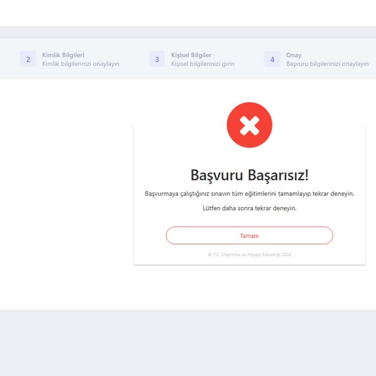 Online Denizcilik Sınavına Giriş Sorunu