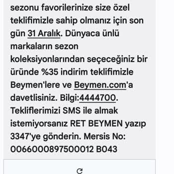 Beymen Mağazasının Yanıltıcı İndirim Mesajı