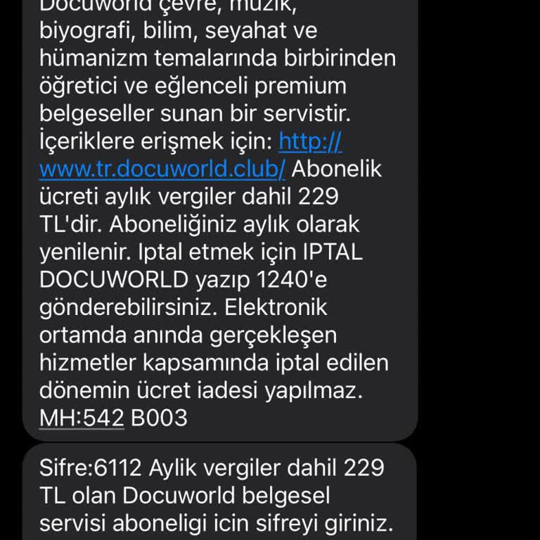 Talep Edilmemiş Üyelik Mesajları Ve Vodafone Erişim Sorunu