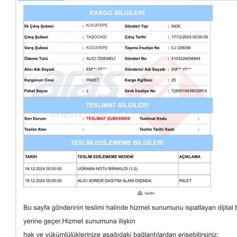 Kayıp Paket Sorunu Ve Yanıt Beklentisi