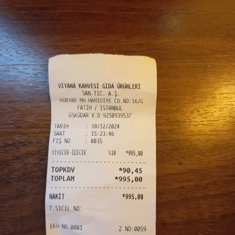 Viyana Kahvecisi'nde Fahiş Fiyat Şoku