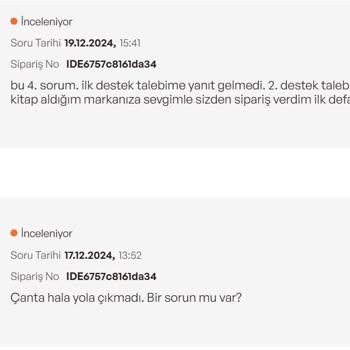 İdefix'te Sipariş Sorunu Ve Yetersiz Destek