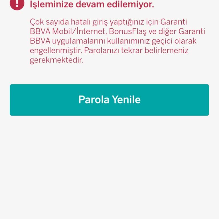 Garanti BBVA Uygulamasına Erişim Sorunu Ve Acil Destek İhtiyacı