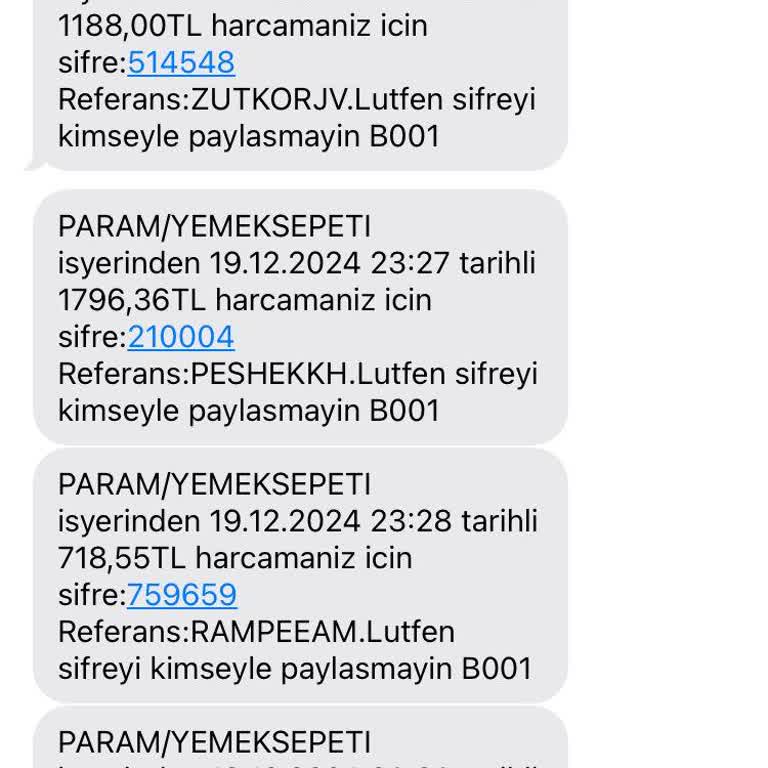 Ziraat Bankası Benimle İlgisi Olmadan Gelen Alışveriş Mesajları