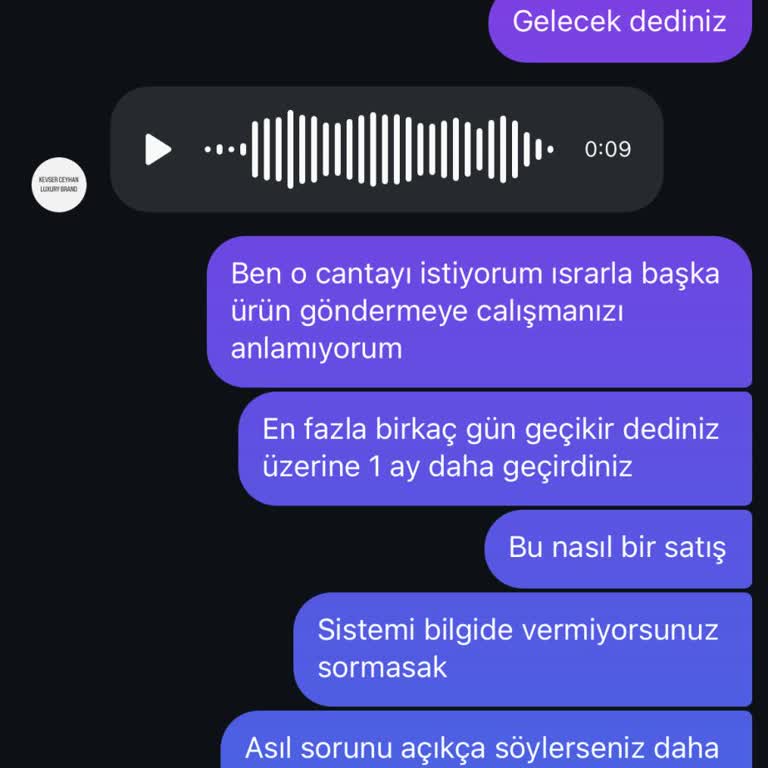 Instagram'dan Aldığım Çantanın Teslimat Sorunu Ve Yetersiz Müşteri Hizmeti