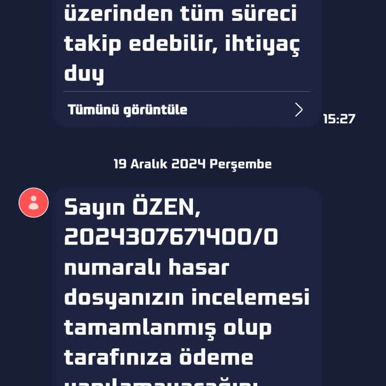 Sompo Sigorta'dan Evrak Yükleme Sorunu Ve Ödeme Reddedilmesi