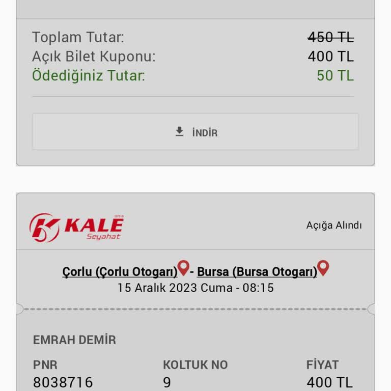 Bilet Geçmişini Silme Sorunu