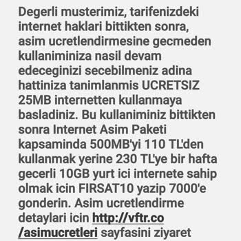 Vodafone'un Sürekli Aşım Uyarıları Ve Zorunlu Red Teklifleri