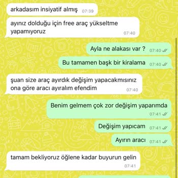 Araç Kiralama Firmasında Fiyat Değişikliği Şoku