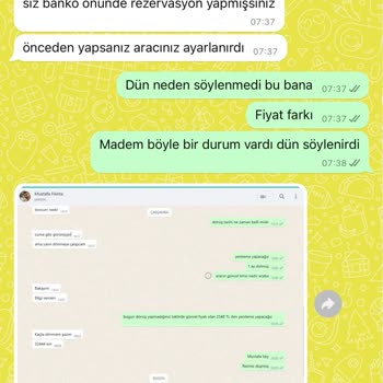 Araç Kiralama Firmasında Fiyat Değişikliği Şoku