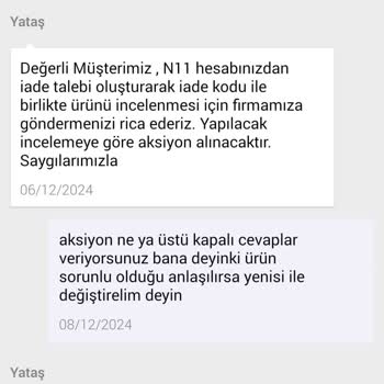 Yataş Yastık İadesinde Müşteri Mağduriyeti