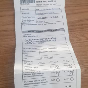 Gaziantep Desa Mağazasında Ayakkabı İade Sorunu