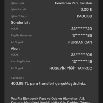 Para Transferi Sorunu Ve Yetersiz Müşteri Hizmetleri