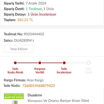 Trendyol'dan Aldığım Krem Yüzümde Yanma Yaptı Ve İade Sürecinde Sorun Yaşadım