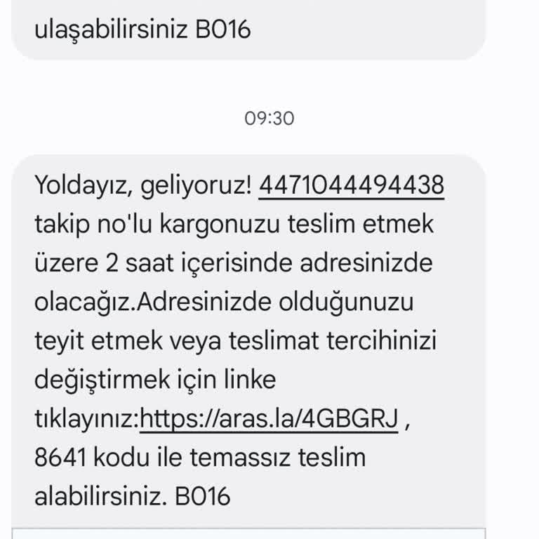 Aras Kargo Teslimat Sorunu Ve İletişim Eksikliği