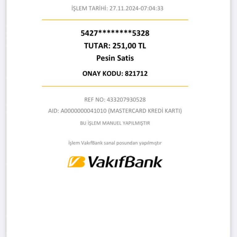 İzinsiz Kredi Kartı İşlemi Hakkında Acil Açıklama Talebi