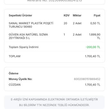 Sanal Market Para İadesi Sorunu