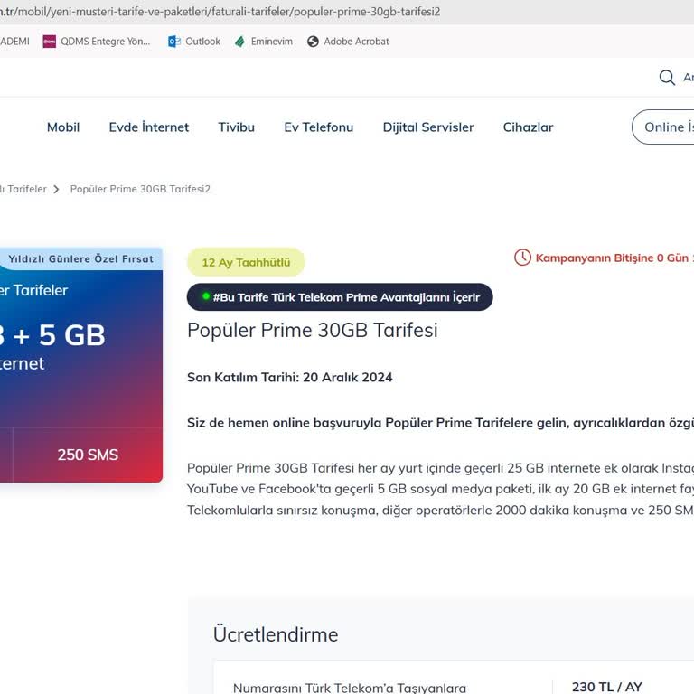 Tarife Fiyatlarındaki Beklenmedik Değişiklik